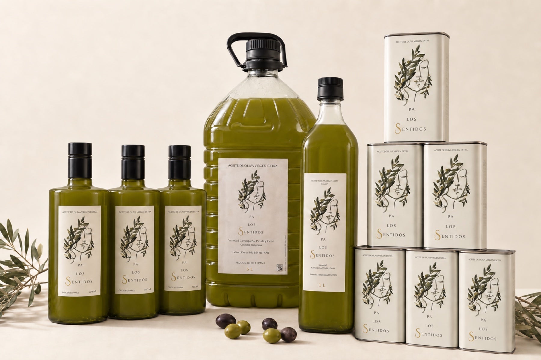 Colección completa de formatos de aceite Pa los Sentidos